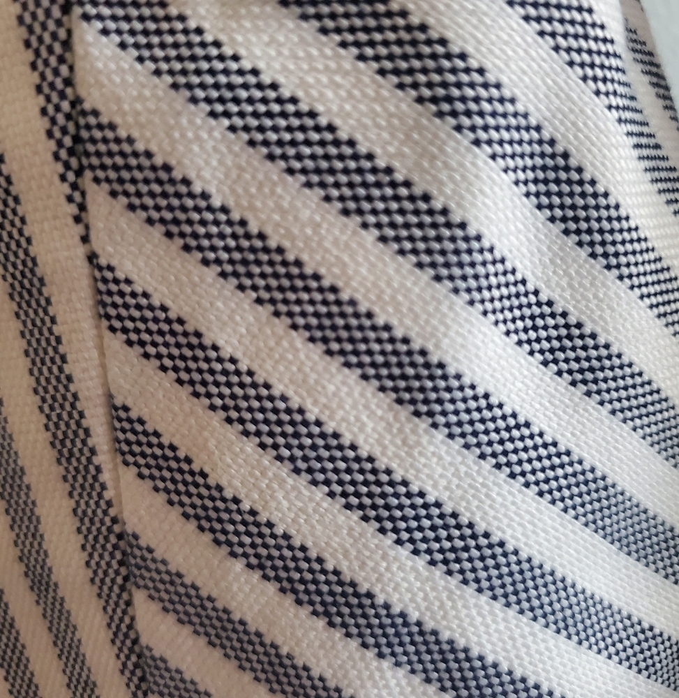 Express Blue & White Striped Zipper Blazer Size M Academia Preppy Corpcore - Picture 8 of 14